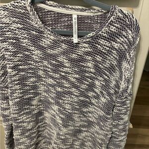 Fabletics Textured Purple and White Sweater